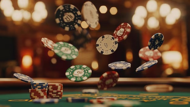Infinite Blackjack live studio showing dealer, shoe, and multiple player hands on icibos platform
